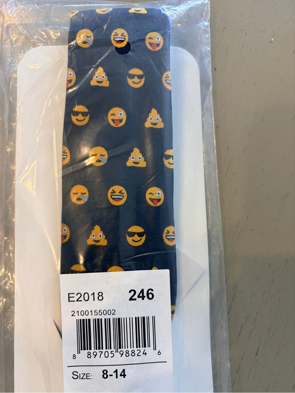 The Children's Place Navy Tie with Yellow Emoji Print